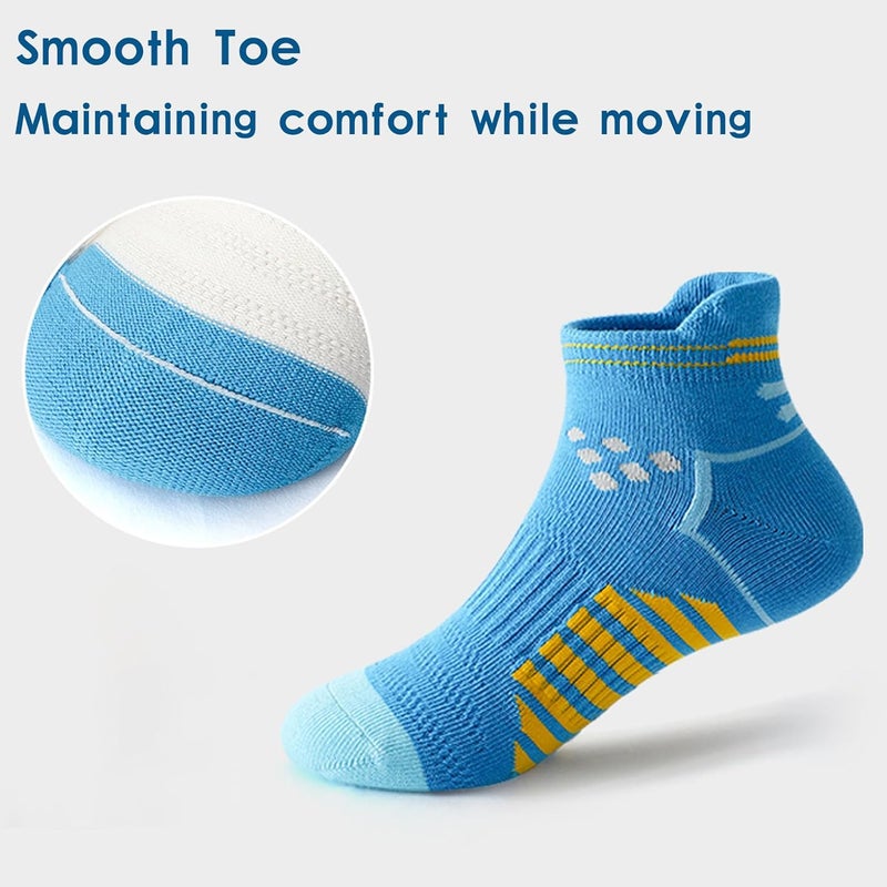 Zumou Kids Athletic Ankle Socks Low Cut Heel Tab for Youth Big Boys Hiking Socks - Image 3